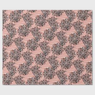 Papier Cadeau Bold Bloom Fusion – Fleurs noires abstraites sur v