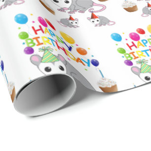 Papier Cadeau Bon cadeau d'anniversaire Possum