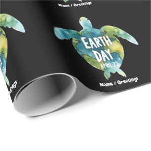 Papier Cadeau Bon Jour des terres Sauvez la Terre et Sauvez la T