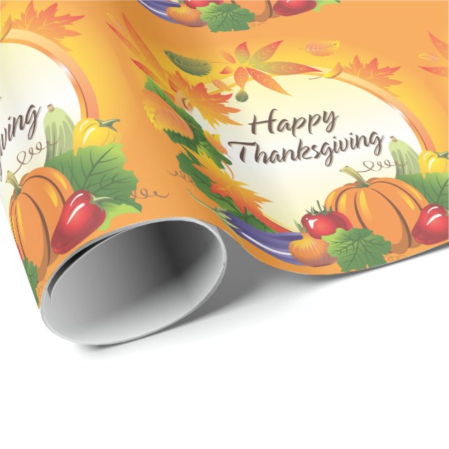 Papier Cadeau Bon thanksgiving 5 Papier d'emballage (Coin rond)