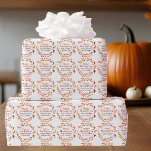 Papier Cadeau Bon thanksgiving personnalisé couronne de Feuilles