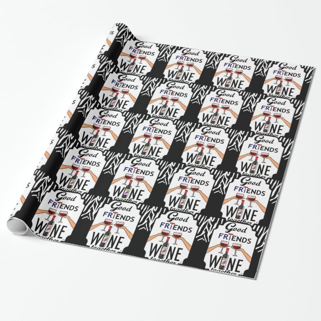 Papier Cadeau Bon vin d'amis (Déroulé)