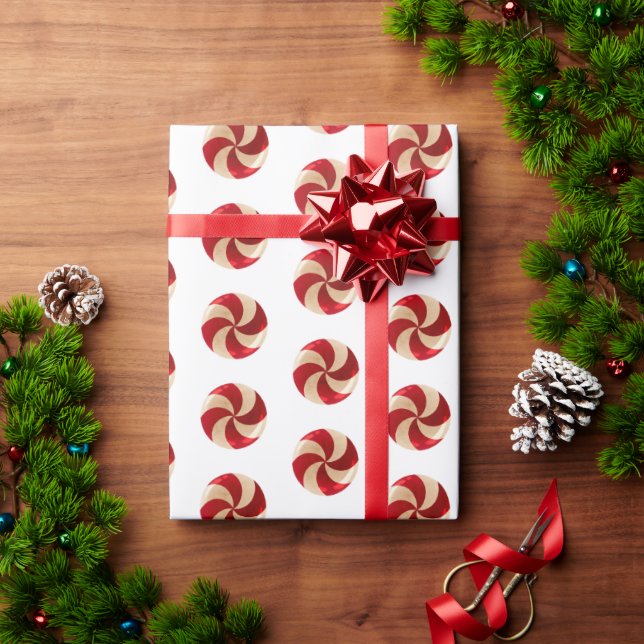 Papier Cadeau Bonbon à la menthe de Noël Canne à sucre (Cadeau de vacances)