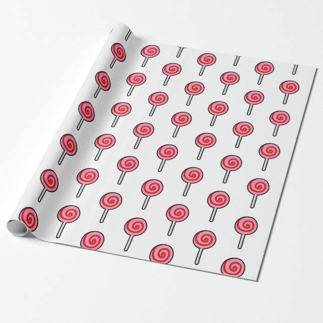 Papier Cadeau Bonbon à lucette de sucrerie (Déroulé)