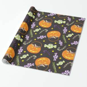 Papier Cadeau Bonbon de Jack o' Lantern Halloween