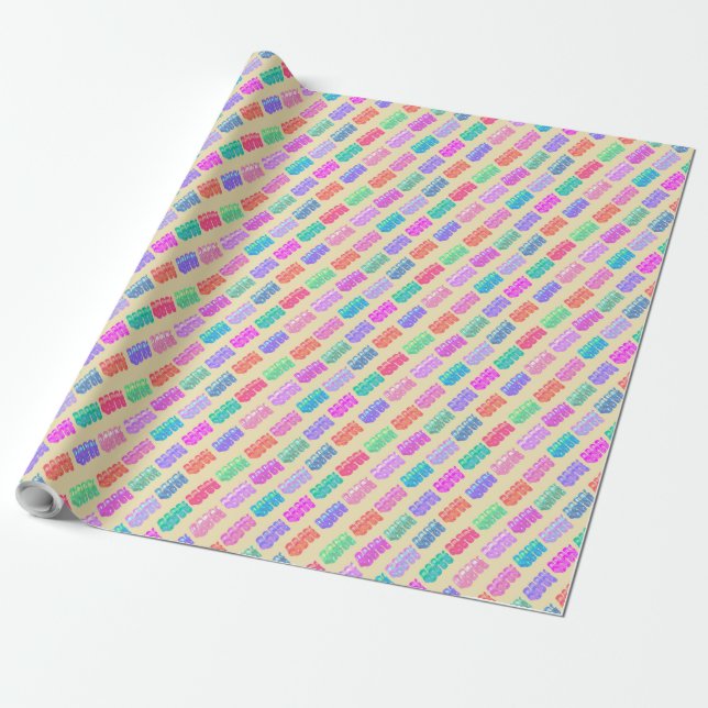 Papier Cadeau Bonbons au ruban en citron rose (Déroulé)
