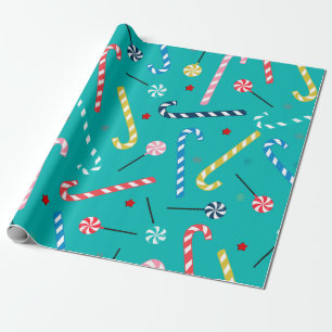Papier Cadeau Bonbons colorés Noël