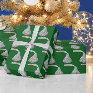 Papier Cadeau Bonbons de Noël Joyeux Sur Vert