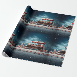 Papier Cadeau Bonbons de Noël Whimsical Panier 3