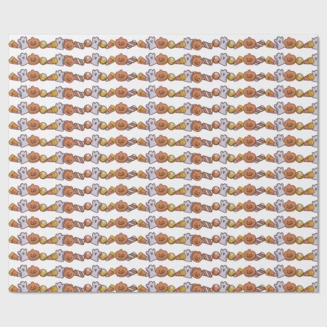 Papier Cadeau bonbons d'Halloween  (Plat)