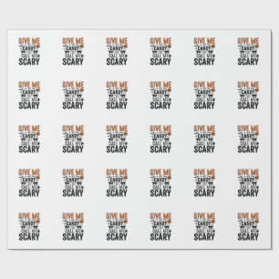 Papier Cadeau Bonbons d'Halloween ou Appelez-moi Épouvantable Gr