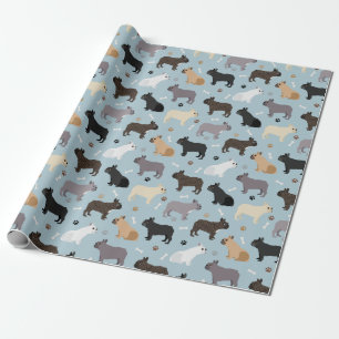 Papier Cadeau Bones et pattes de Bulldog