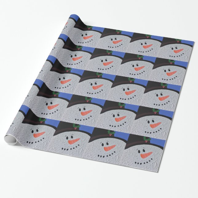Papier Cadeau Bonhomme de neige (Déroulé)