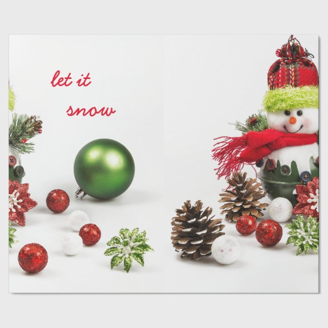 Papier Cadeau Bonhomme de neige avec les babioles et le papier (Couture)