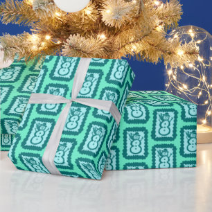 Papier Cadeau Bonhomme de neige de Noël fantaisiste, fête lumine