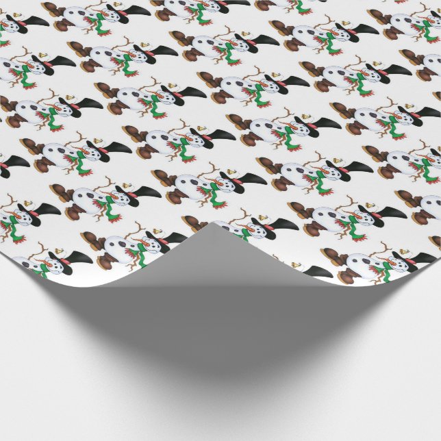 Papier Cadeau Bonhomme de neige mignon (Coin)