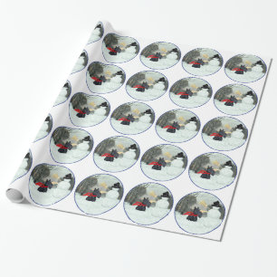 Papier Cadeau Bonhomme de neige Scottish Terrier