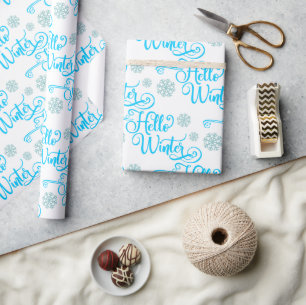 Papier Cadeau Bonjour Flocons d'Hiver
