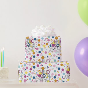 Papier Cadeau Bonjour Nouvel An 2024 Avec des Chats qui Jouent