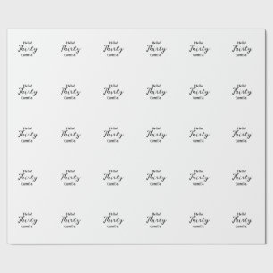 Papier Cadeau Bonjour trente anniversaire nom simple minimal élé