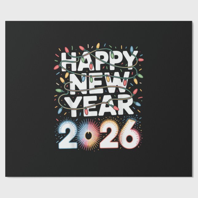 Papier Cadeau Bonne année 2026 (Plat)