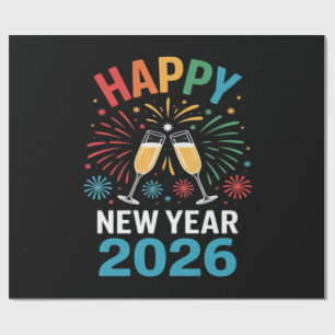 Papier Cadeau Bonne année 2026 Party drôle Nouvel An 2026