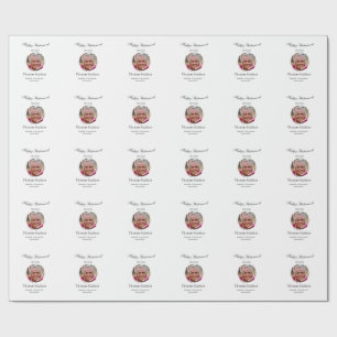 Papier Cadeau Bonne année de retraite nom cercle photo retraité