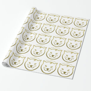 Papier Cadeau Bonne année Meow - Couleur arrière - plan personna