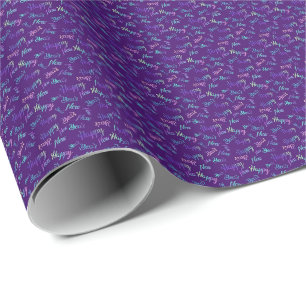 Papier Cadeau Bonne année (violet)