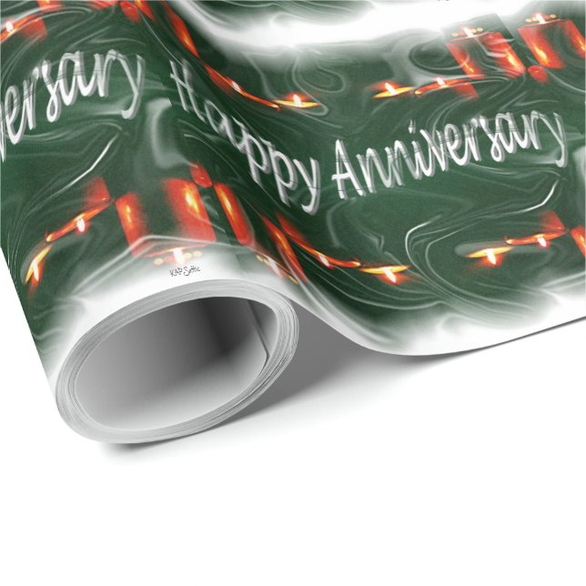 Papier Cadeau Bonne Anniversaire Bougies (Coin rond)