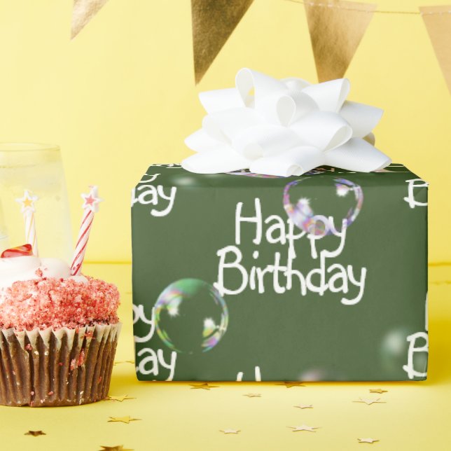 Papier Cadeau Bonne bulle d'anniversaire sur papier d'enveloppem (Fête d'anniversaire)