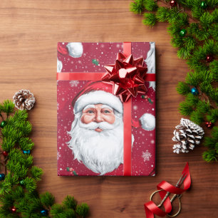 Papier Cadeau Bonne conception du visage du Père Noël