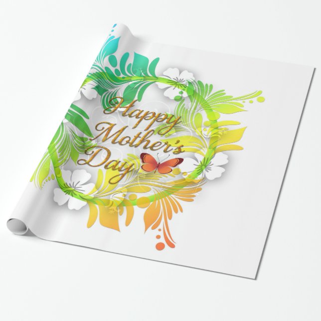 Papier Cadeau Bonne fête des mères 52 (Déroulé)