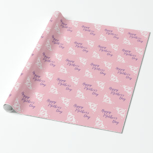 Papier Cadeau Bonne fête des mères Motif rose et violet