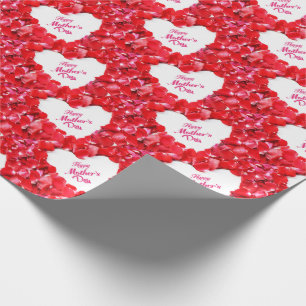 Papier Cadeau Bonne fête des mères - Pétales Roses en forme de c