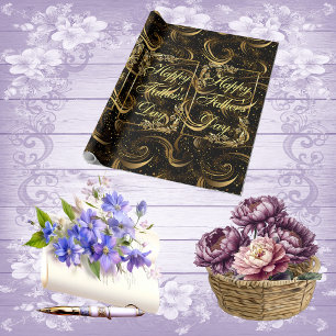 Papier Cadeau Bonne Fête des pères Moderne Calligraphie Fils Feu