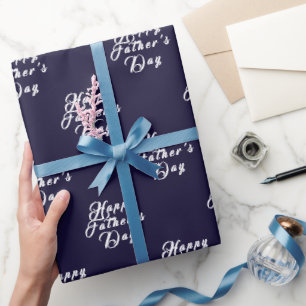 Papier Cadeau Bonne Fête des pères Papa Grand-père Marine Modern