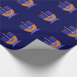 Papier Cadeau Bonne Hanoukka. Cadeau coloré Menorah<br><div class="desc">Bonne Hanoukka. Papier d'enveloppement cadeau de Menorah coloré. Cartes de correspondance,  invitations de fête et cadeaux disponibles dans la catégorie Jours fériés / Hanoukka de notre magasin.</div>