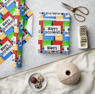 Papier Cadeau Bonne retraite, Partie Carré de couleur primaire