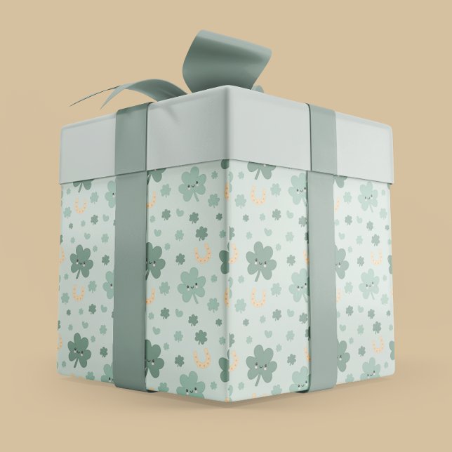 Papier Cadeau Bonne Saint-Patrick Shamrock (Happy Shamrocks St. Patrick’s Day Wrapping Paper)