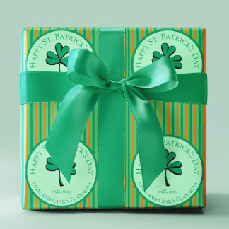 Papier Cadeau Bonne St Patrick's Day Green and Orange Kids