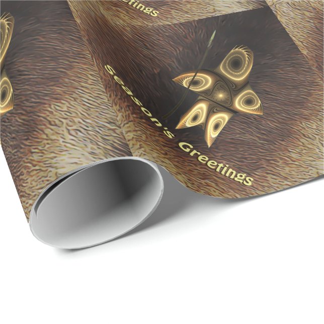 Papier Cadeau Bonnes Fêtes - Chasseur inuit fragile (Coin rond)