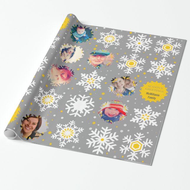 Papier Cadeau Bonnes Fêtes Photo Cadeau de Noël (Déroulé)