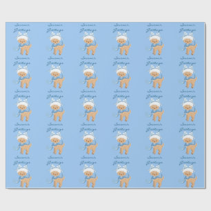 Papier Cadeau Bonnes Fêtes Reindeer Blue