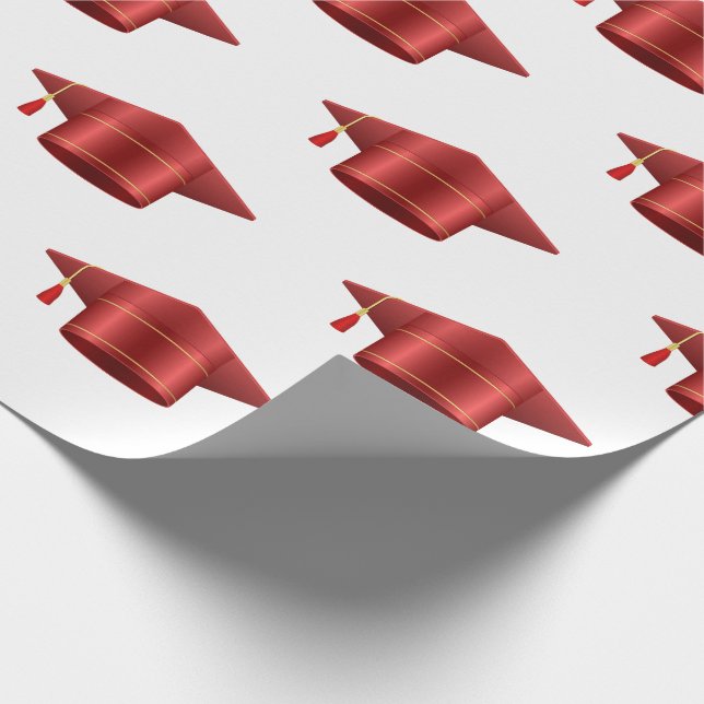 Papier Cadeau Bonnet de fin d'études rouge Tassle (Coin)