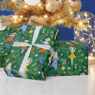 Papier Cadeau Bonnet Noisette de Noël Ballerina Mouse Bows