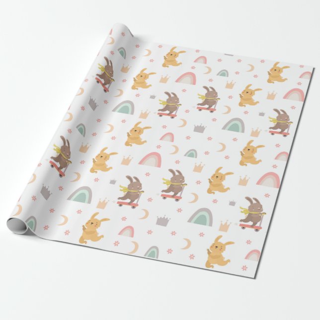 Papier Cadeau Bonnets mignons (Déroulé)