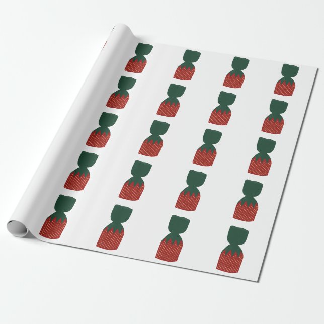 Papier Cadeau Bons Bons Fraises (Déroulé)