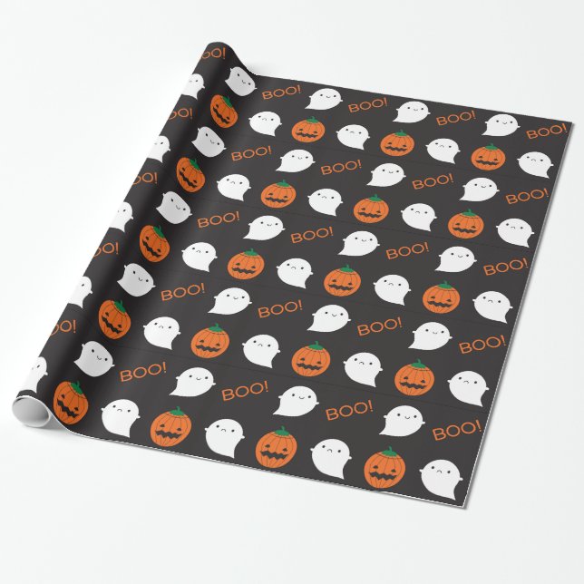 Papier Cadeau Boo ! C'est Halloween (Déroulé)