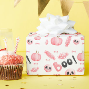 Papier Cadeau Boo Deux Fille Rose Halloween Anniversaire